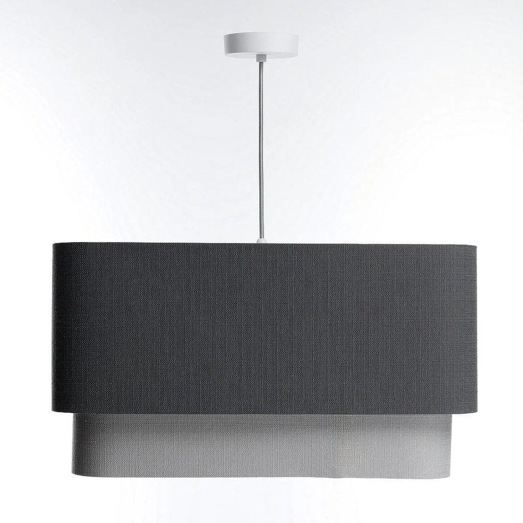 Suspension design graphite à abat-jour textile
