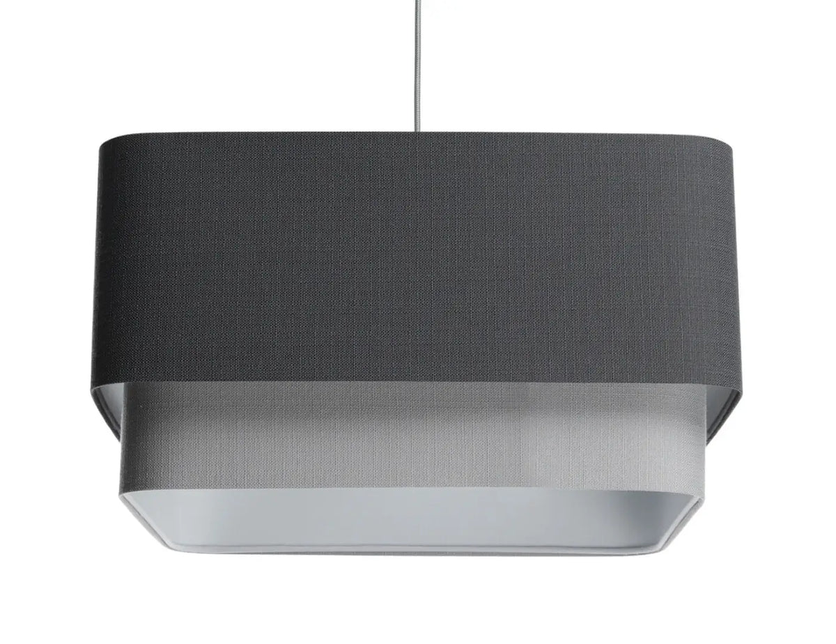 Suspension design graphite à abat-jour textile