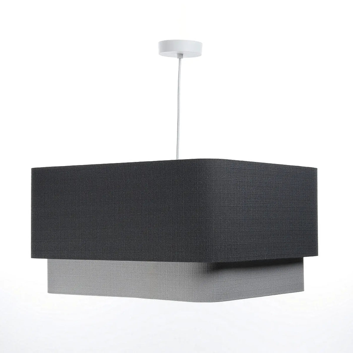Suspension design graphite à abat-jour textile