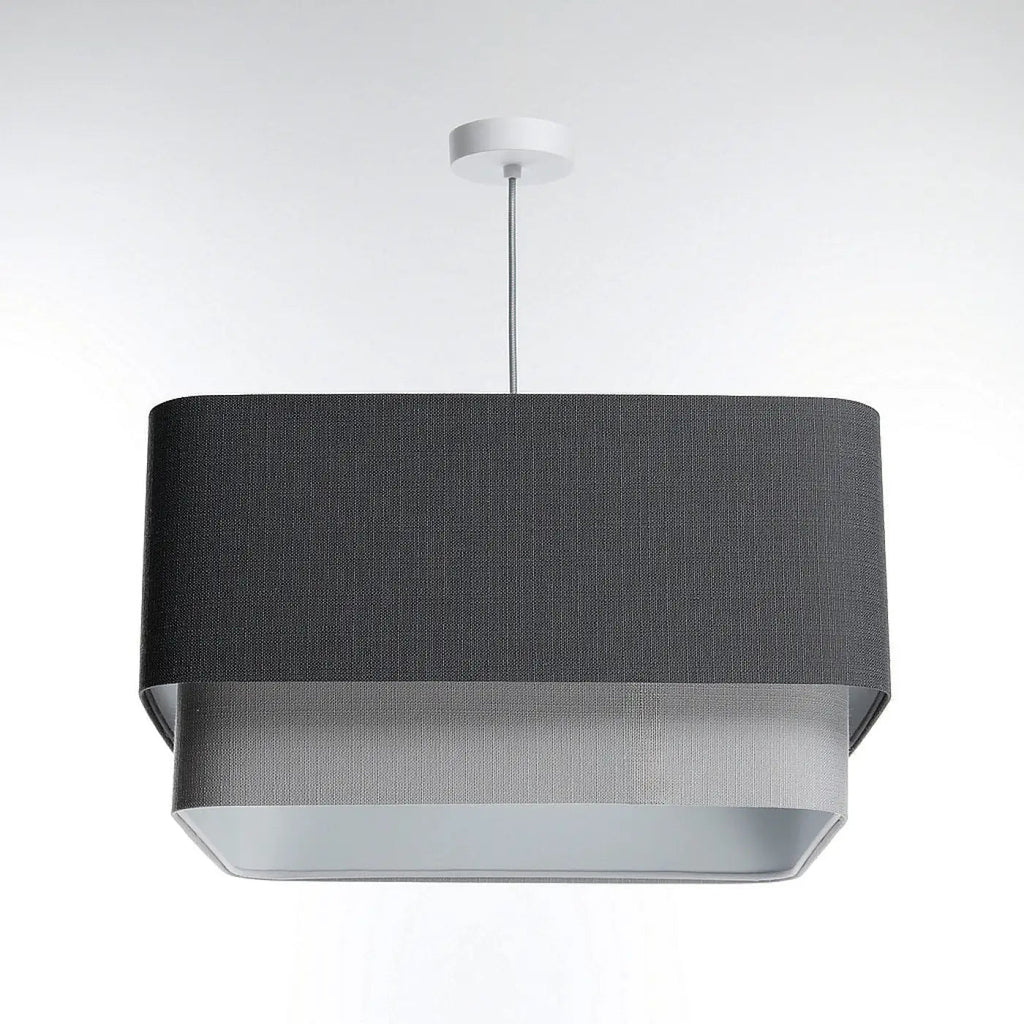 Suspension design graphite à abat-jour textile