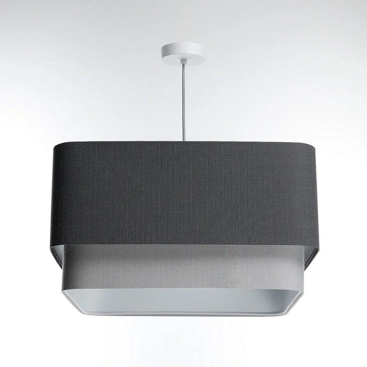 Suspension design graphite à abat-jour textile