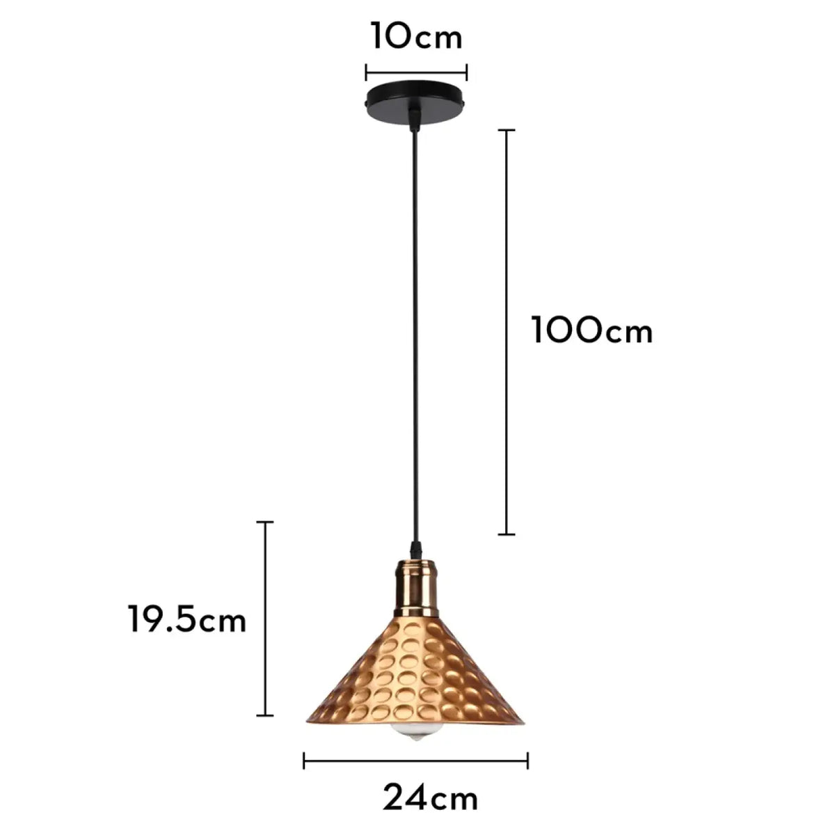 Suspension industrielle en métal martelé, quatre coloris