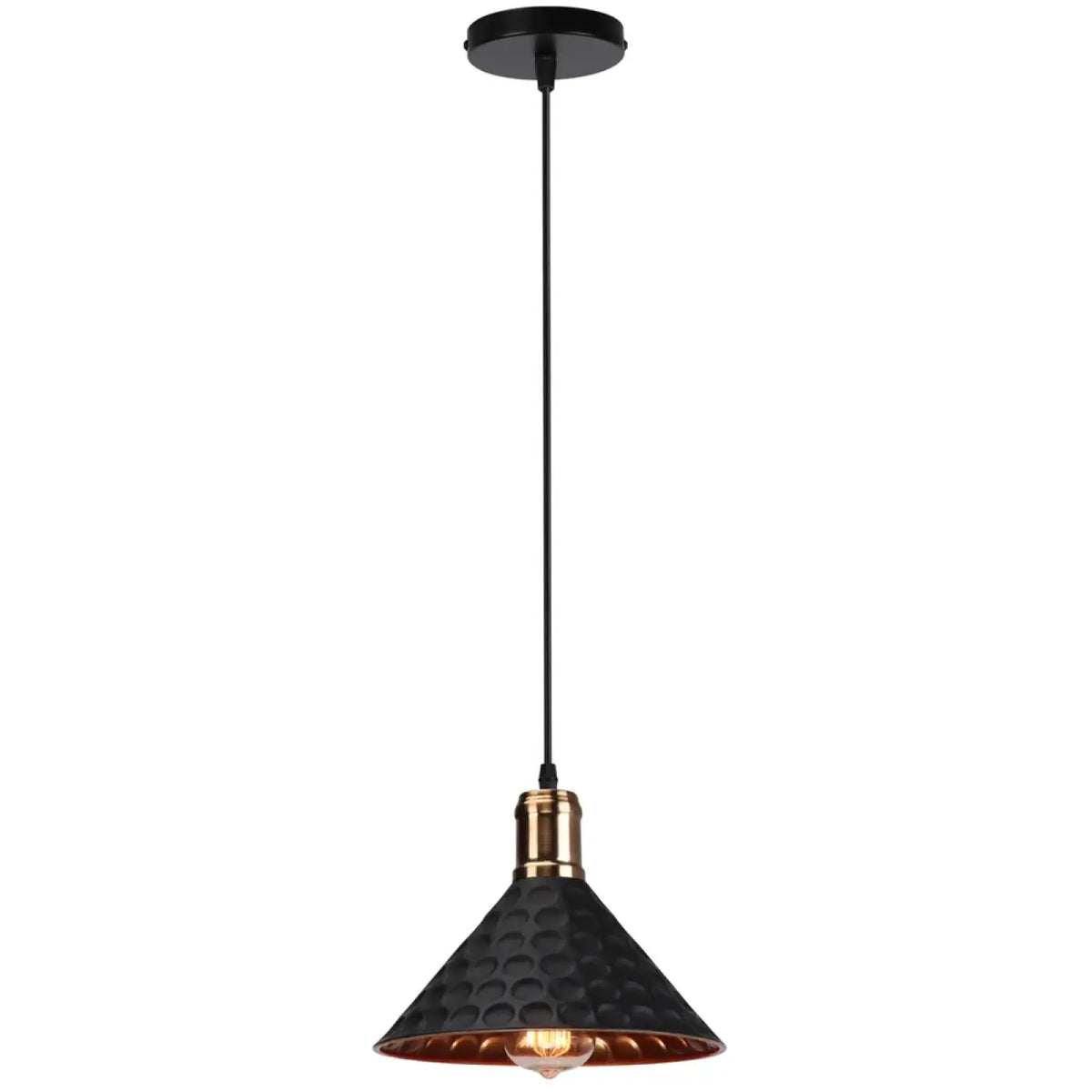 Suspension industrielle en métal martelé, quatre coloris