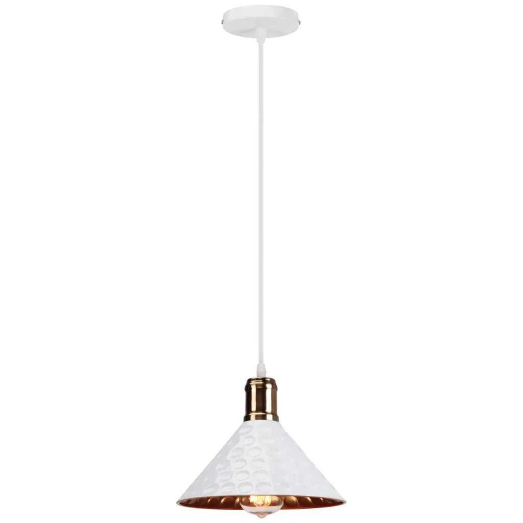 Suspension industrielle en métal martelé, quatre coloris
