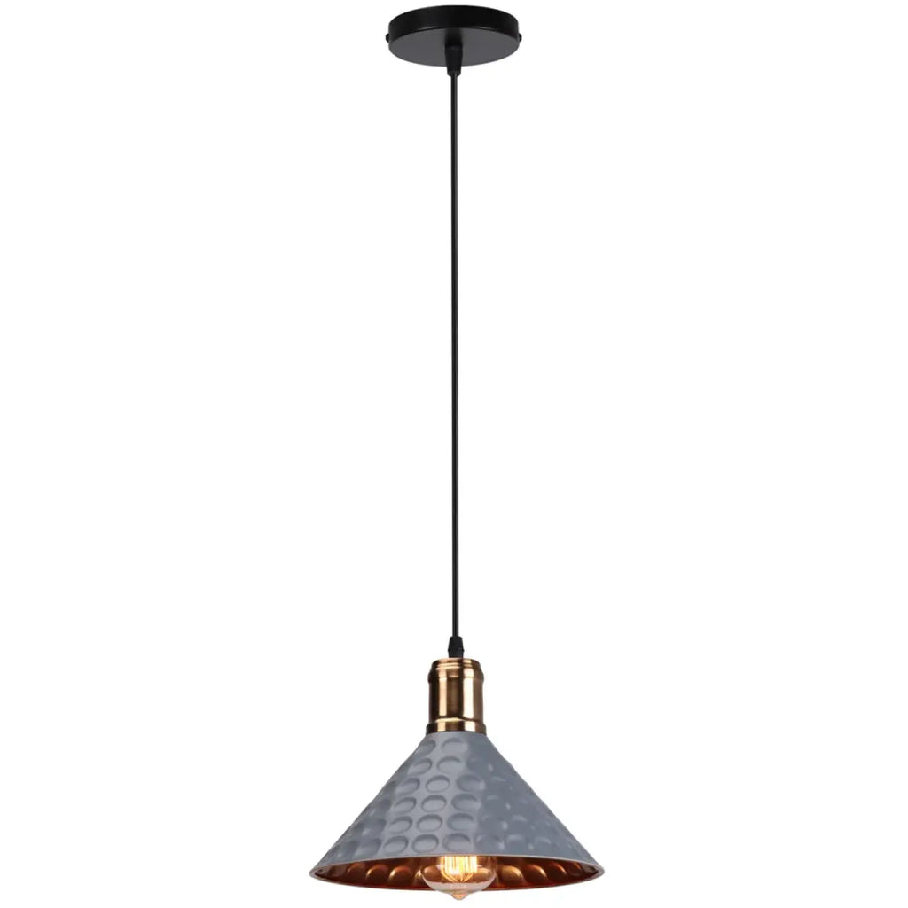 Suspension industrielle en métal martelé, quatre coloris