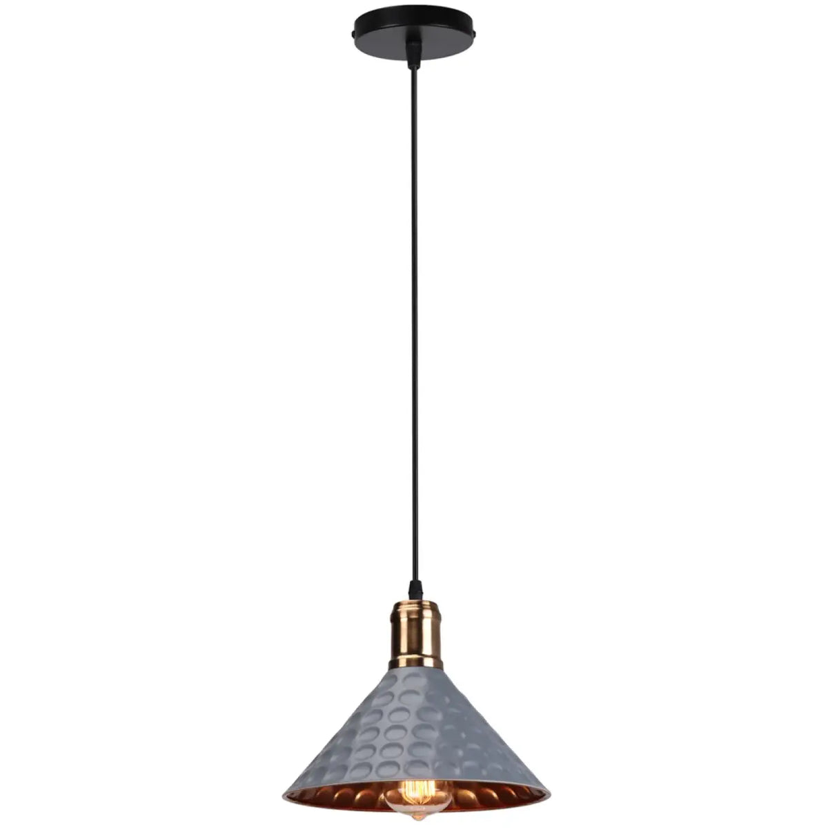 Suspension industrielle en métal martelé, quatre coloris