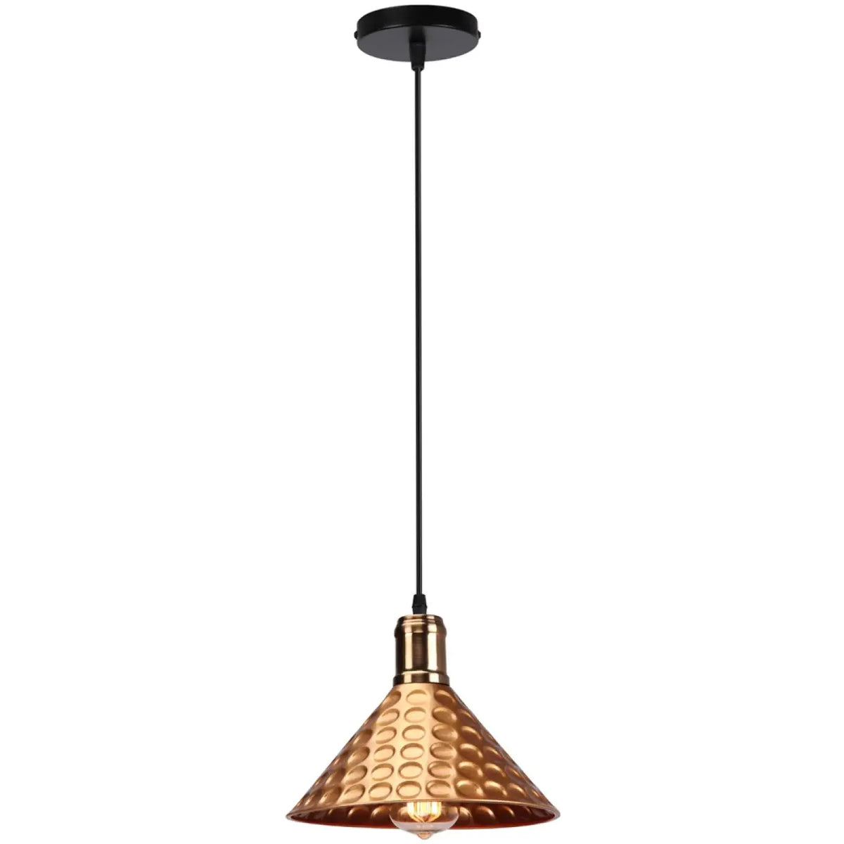 Suspension industrielle en métal martelé, quatre coloris