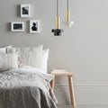Suspension en laiton et terrazzo, blanc, gris ou noir, blanc