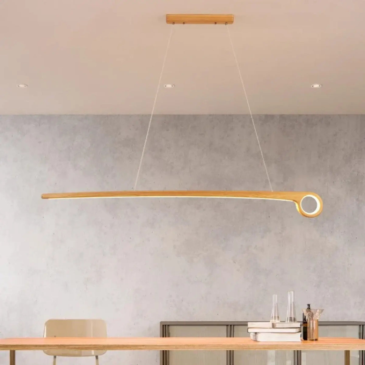 Suspension LED en bois massif, modèles A ou B, lumière réglable