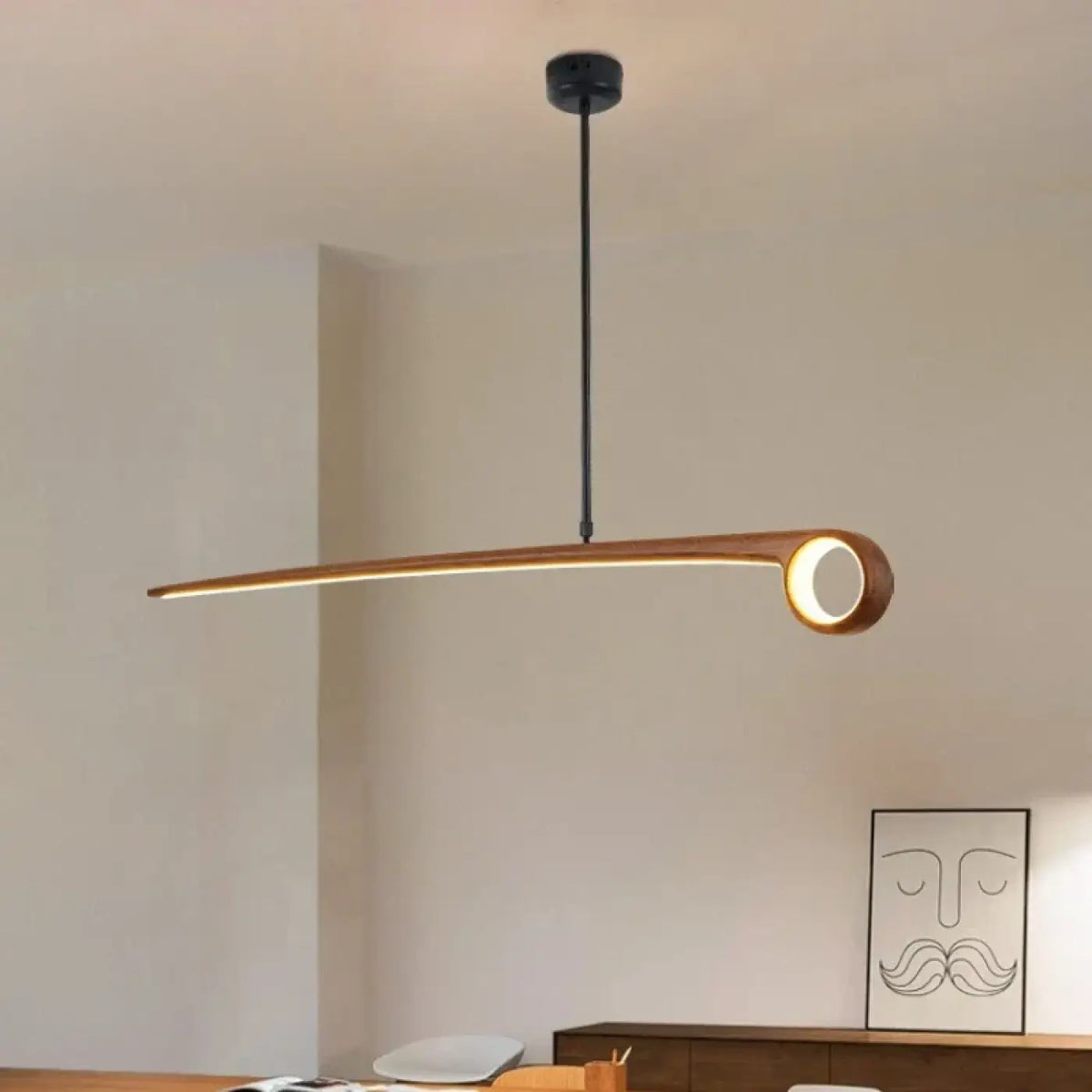 Suspension LED en bois massif, modèles A ou B, lumière réglable