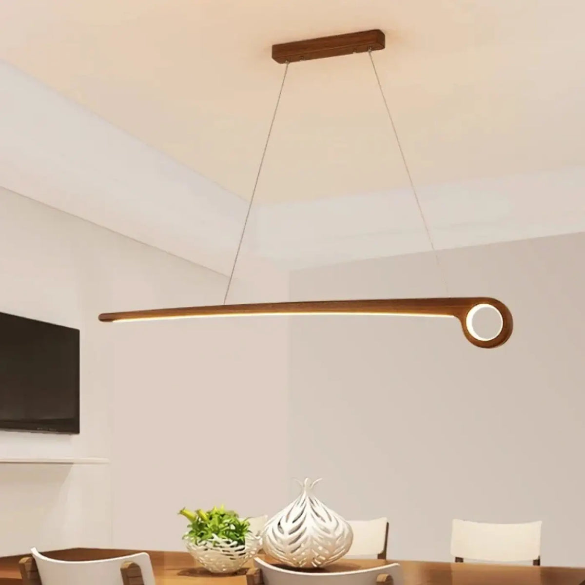 Suspension LED en bois massif, modèles A ou B, lumière réglable