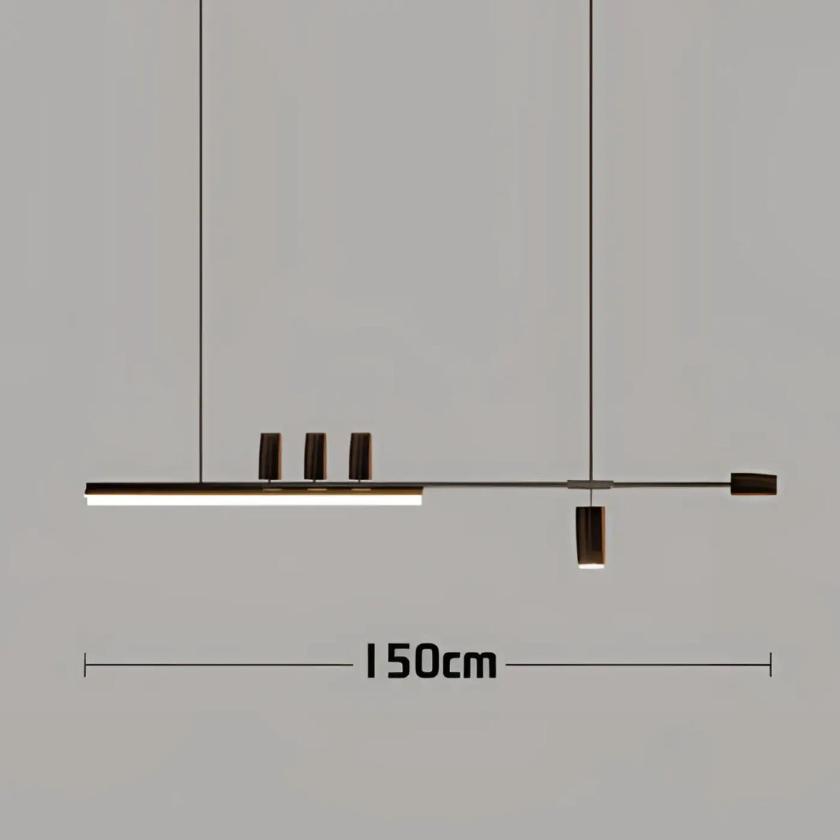 Suspension LED linéaire, noir ou doré, pour table ou bureau, noir
