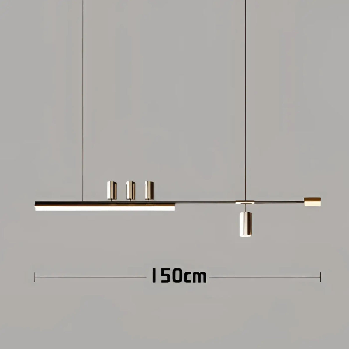 Suspension LED linéaire, noir ou doré, pour table ou bureau, doré