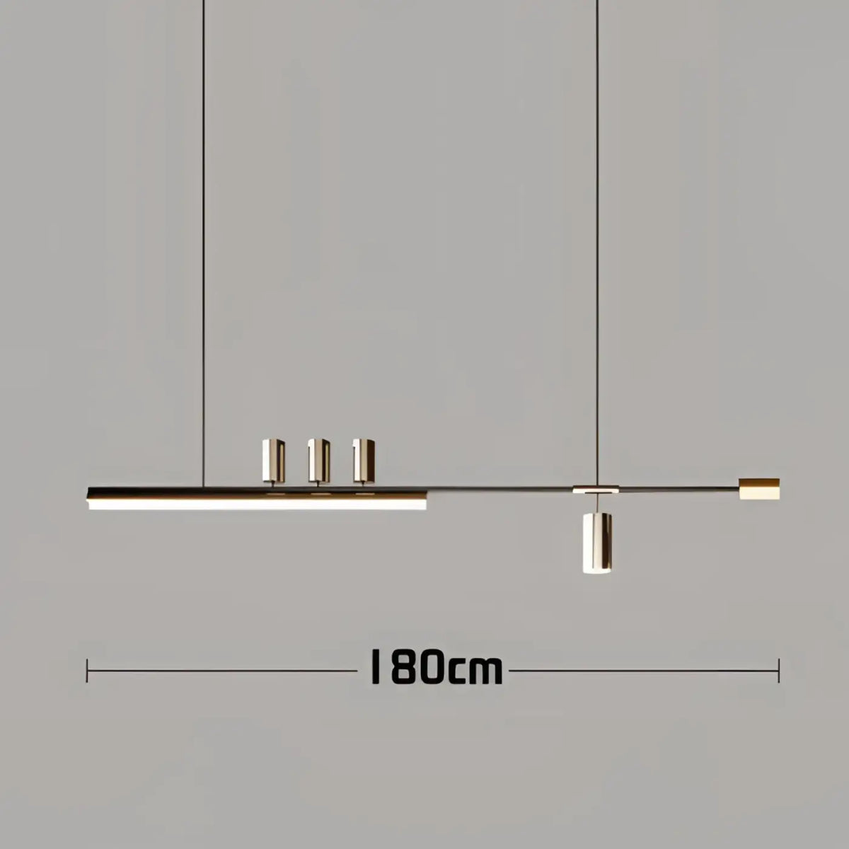 Suspension LED linéaire, noir ou doré, pour table ou bureau, doré