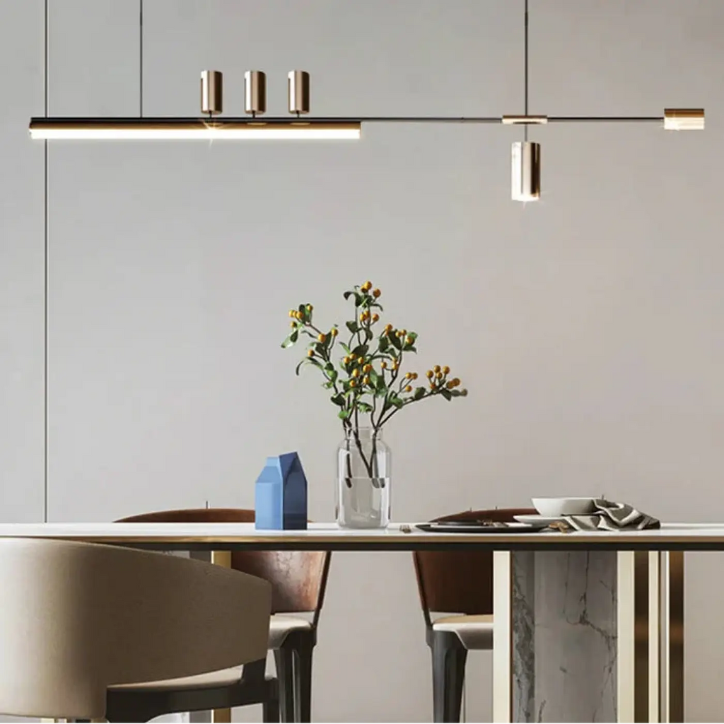 Suspension LED linéaire, noir ou doré, pour table ou bureau