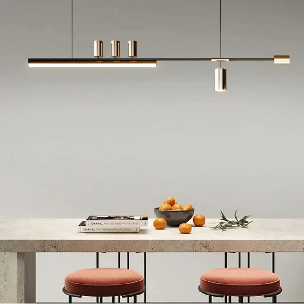 Suspension LED linéaire, noir ou doré, pour table ou bureau
