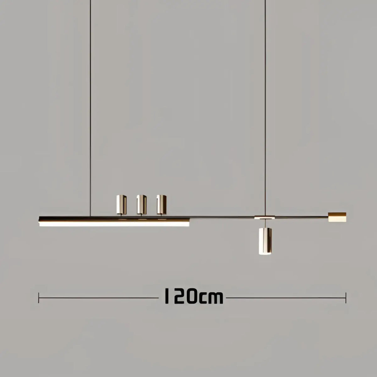 Suspension LED linéaire, noir ou doré, pour table ou bureau, doré