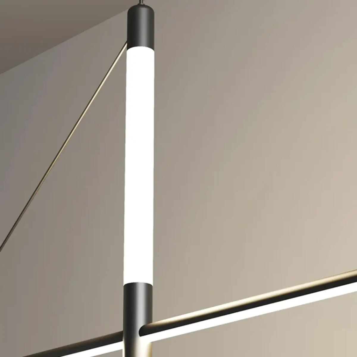 Suspension LED linéaire noire, trois choix de lumière