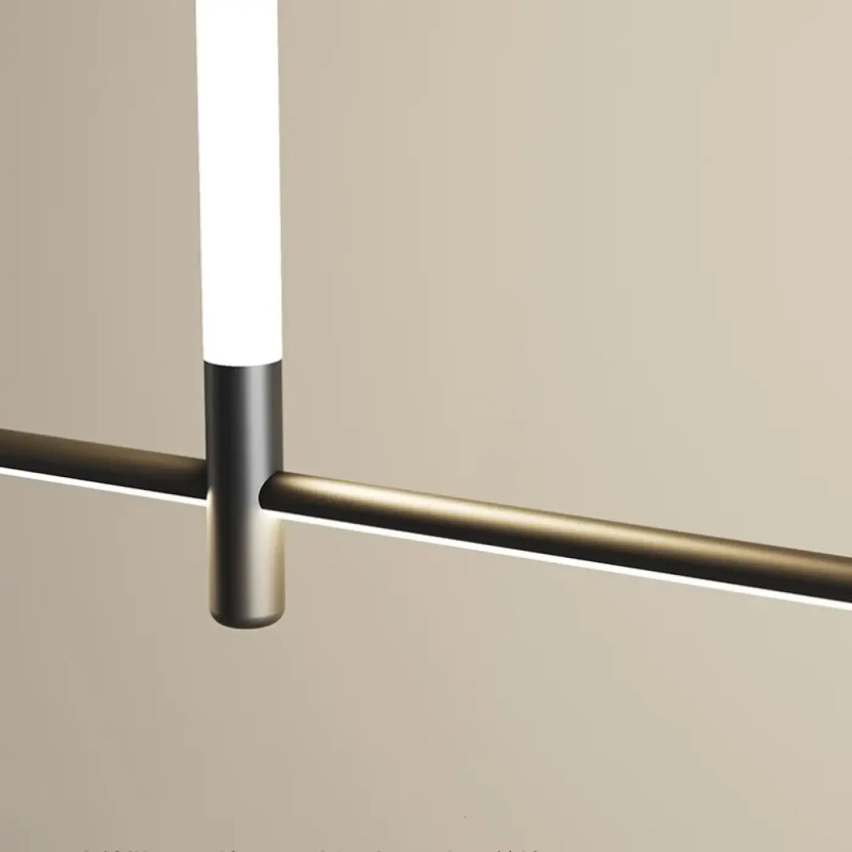 Suspension LED linéaire noire, trois choix de lumière