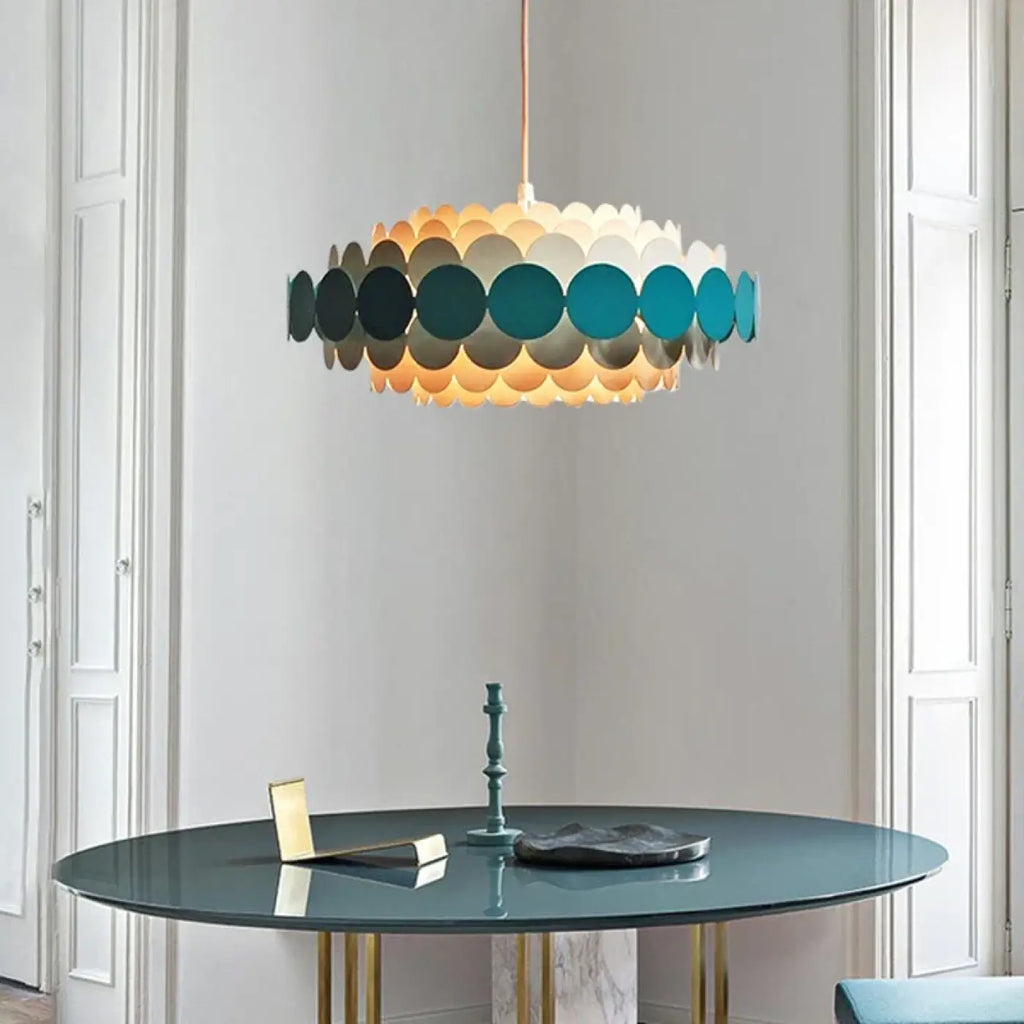Suspension en métal à effet écailles, trois coloris, S à L