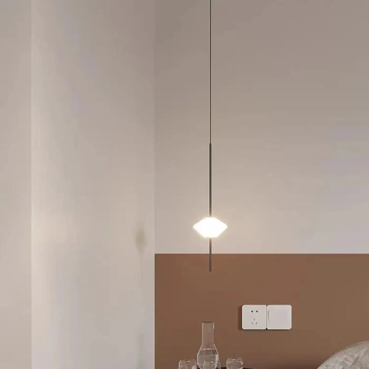 Suspension minimaliste à câble, noir ou doré, modèles A et B