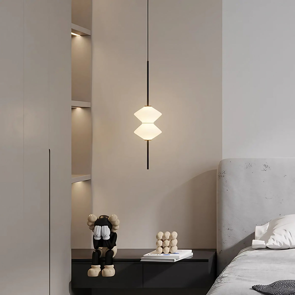 Suspension minimaliste à câble, noir ou doré, modèles A et B, noir