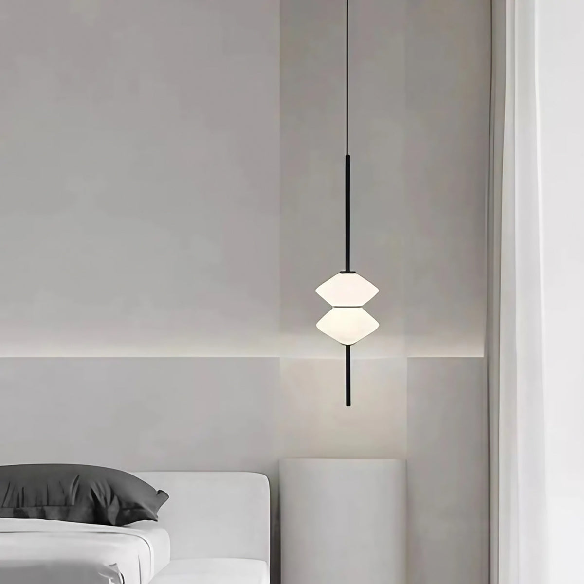 Suspension minimaliste à câble, noir ou doré, modèles A et B, noir