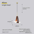 Suspension LED minimaliste en cuir et verre, tailles S ou M