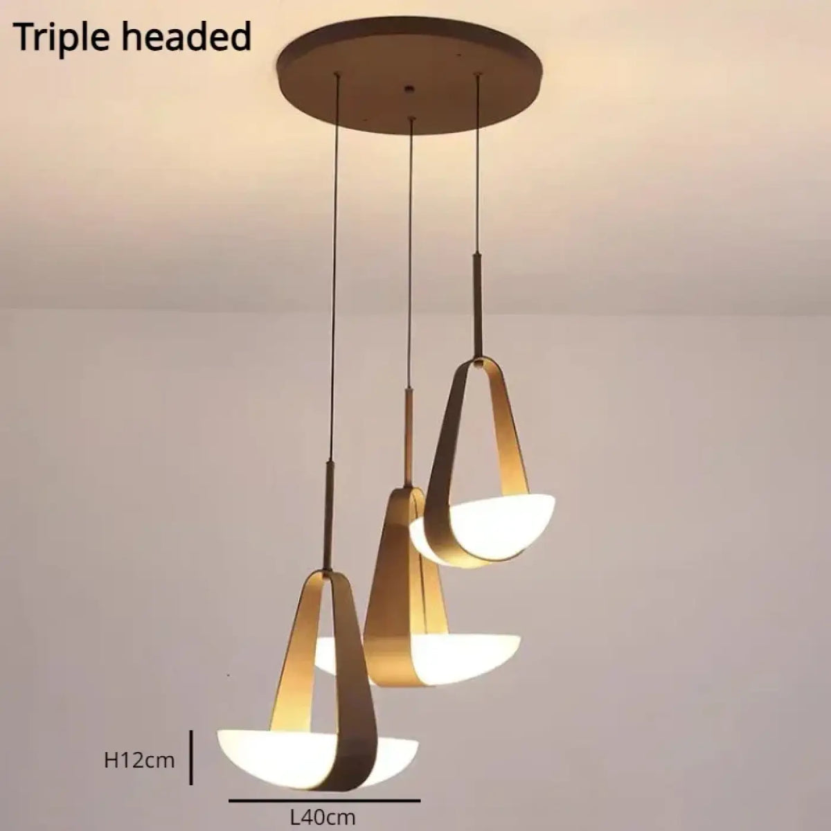 Suspension LED minimaliste en cuir et verre, tailles S ou M