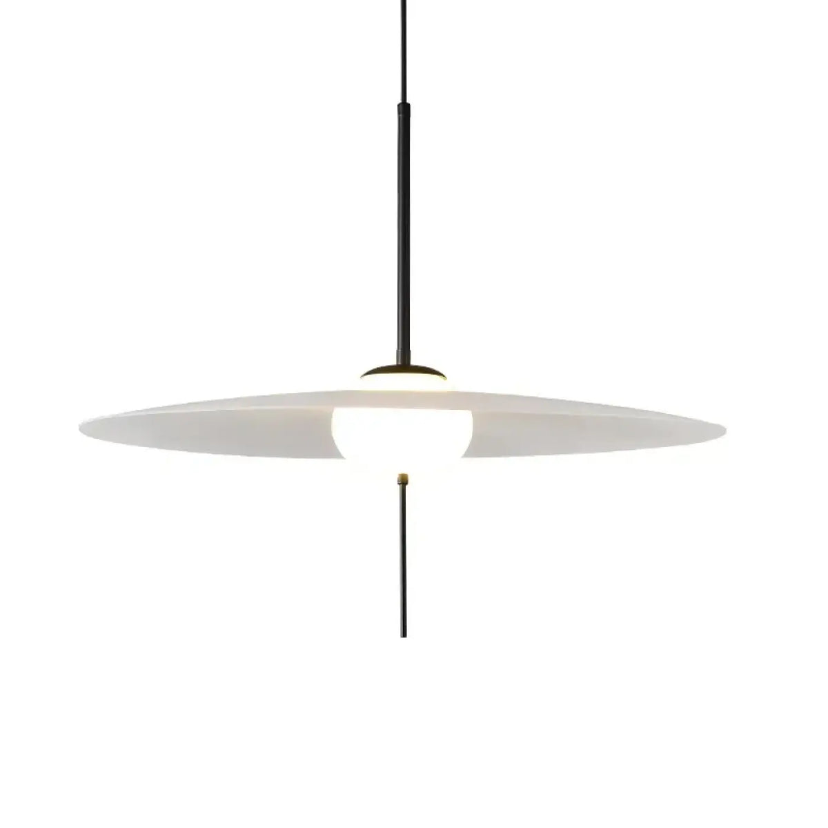 Suspension disque blanc sur tige noire, tailles S et M