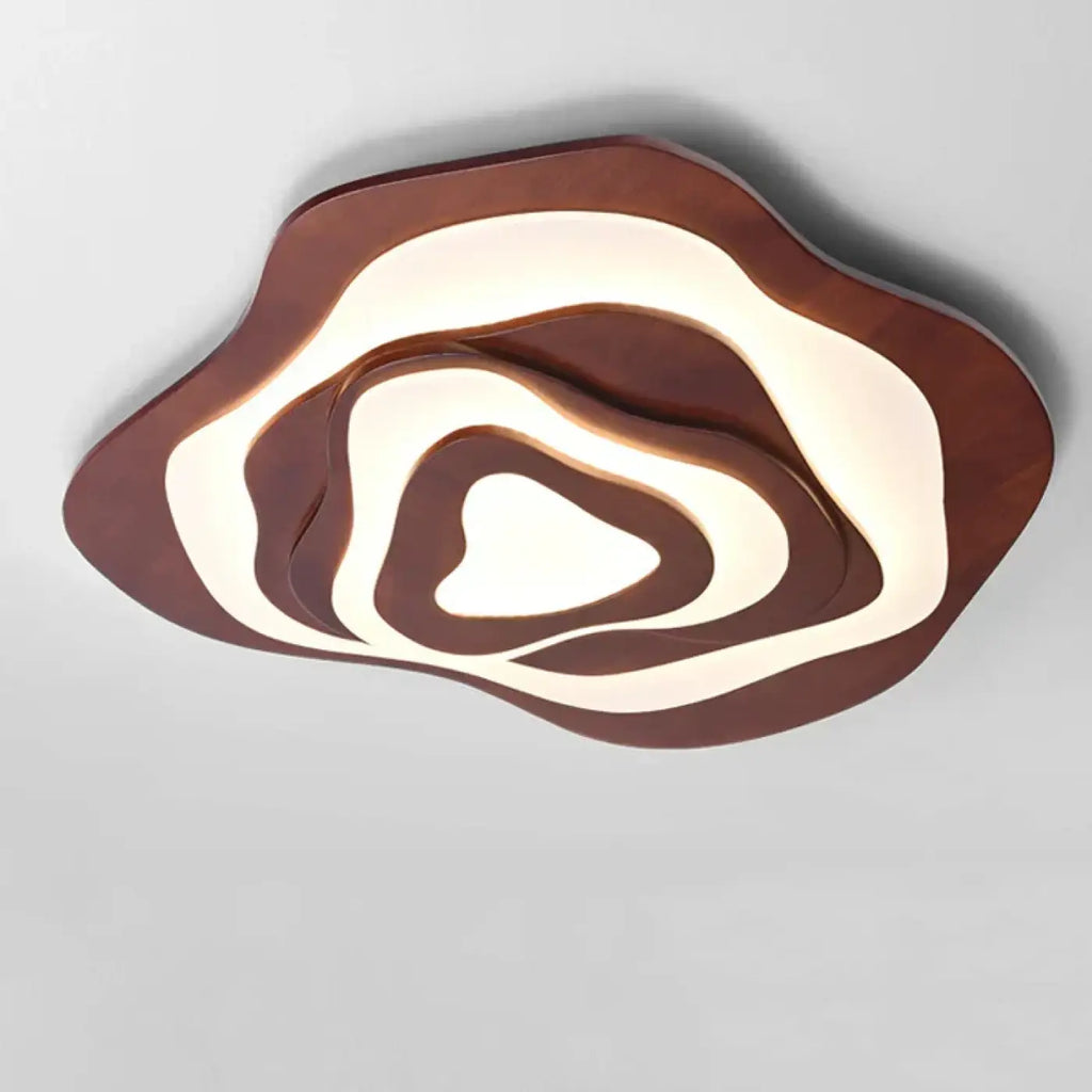 Suspension LED en bois au design moderne, beige ou marron