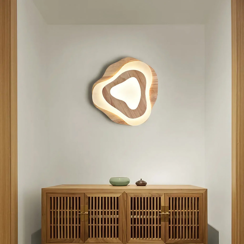Suspension LED en bois au design moderne, beige ou marron