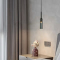 Suspension cylindre noir et verre, de 1 à 5 lampes