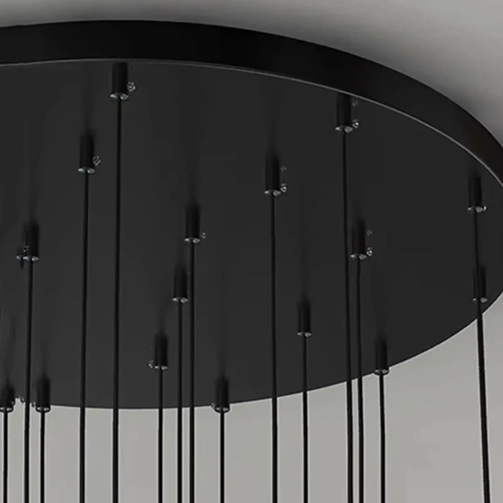 Suspension à cylindres noirs, de 3 à 30 lampes