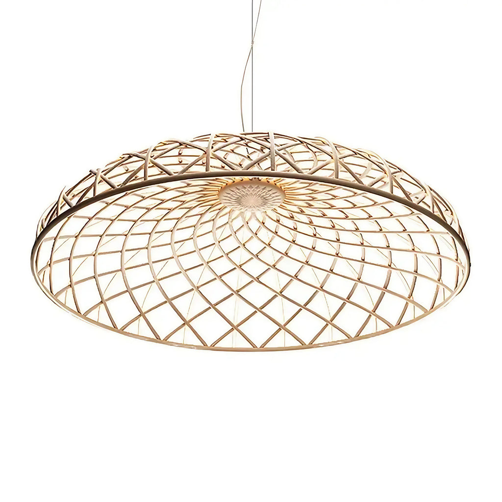 Suspension dôme tressé, quatre coloris, tailles S à XL, beige