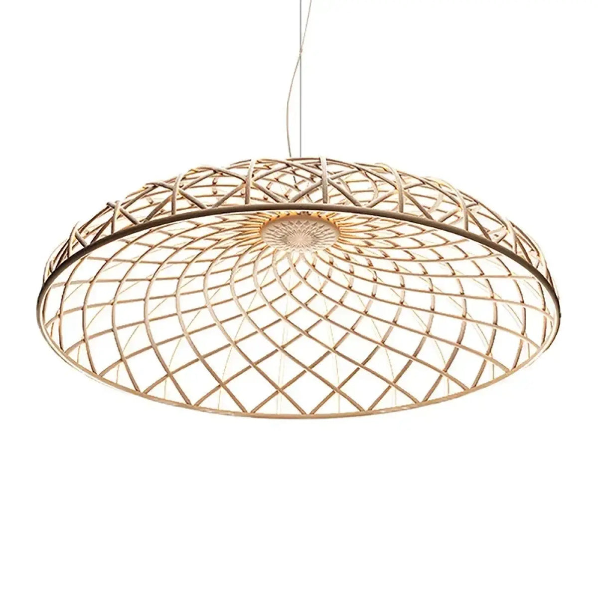 Suspension dôme tressé, quatre coloris, tailles S à XL, beige