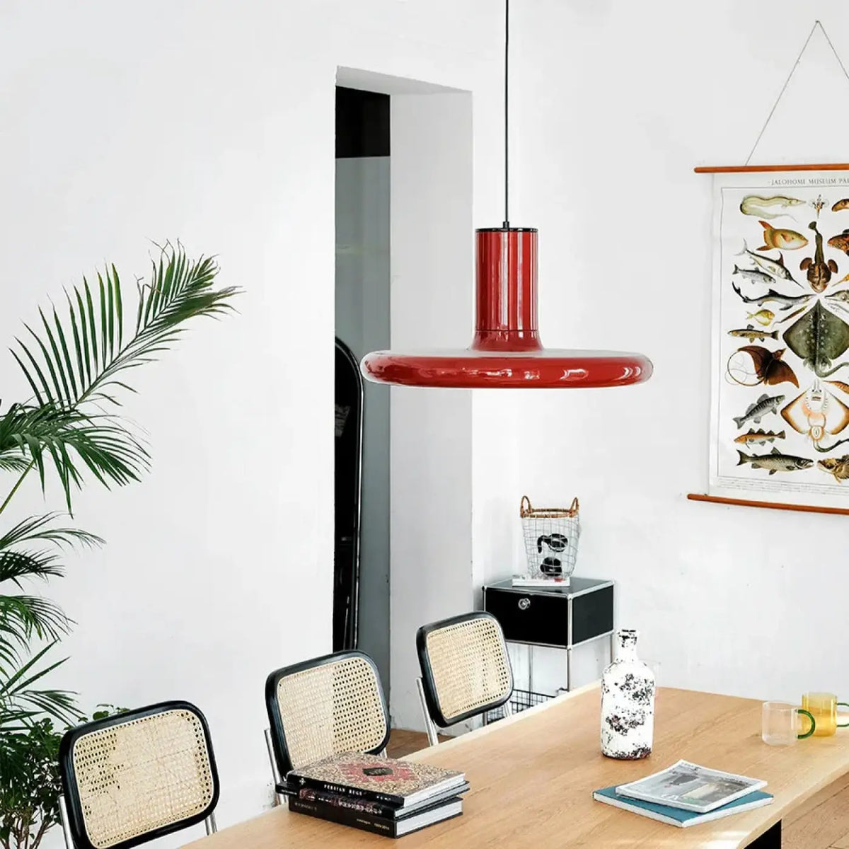 Suspension en métal rouge brillant, tailles S ou M
