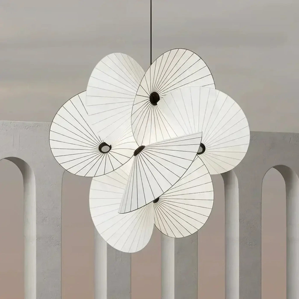 Suspension à pétales blancs, lumière chaude, froide ou réglable