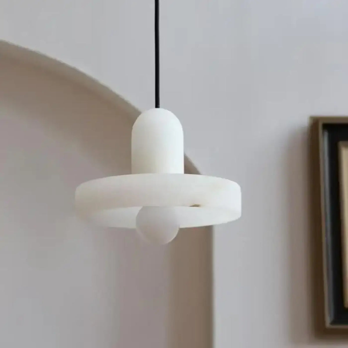 Suspension en pierre naturelle blanche, tailles S et M