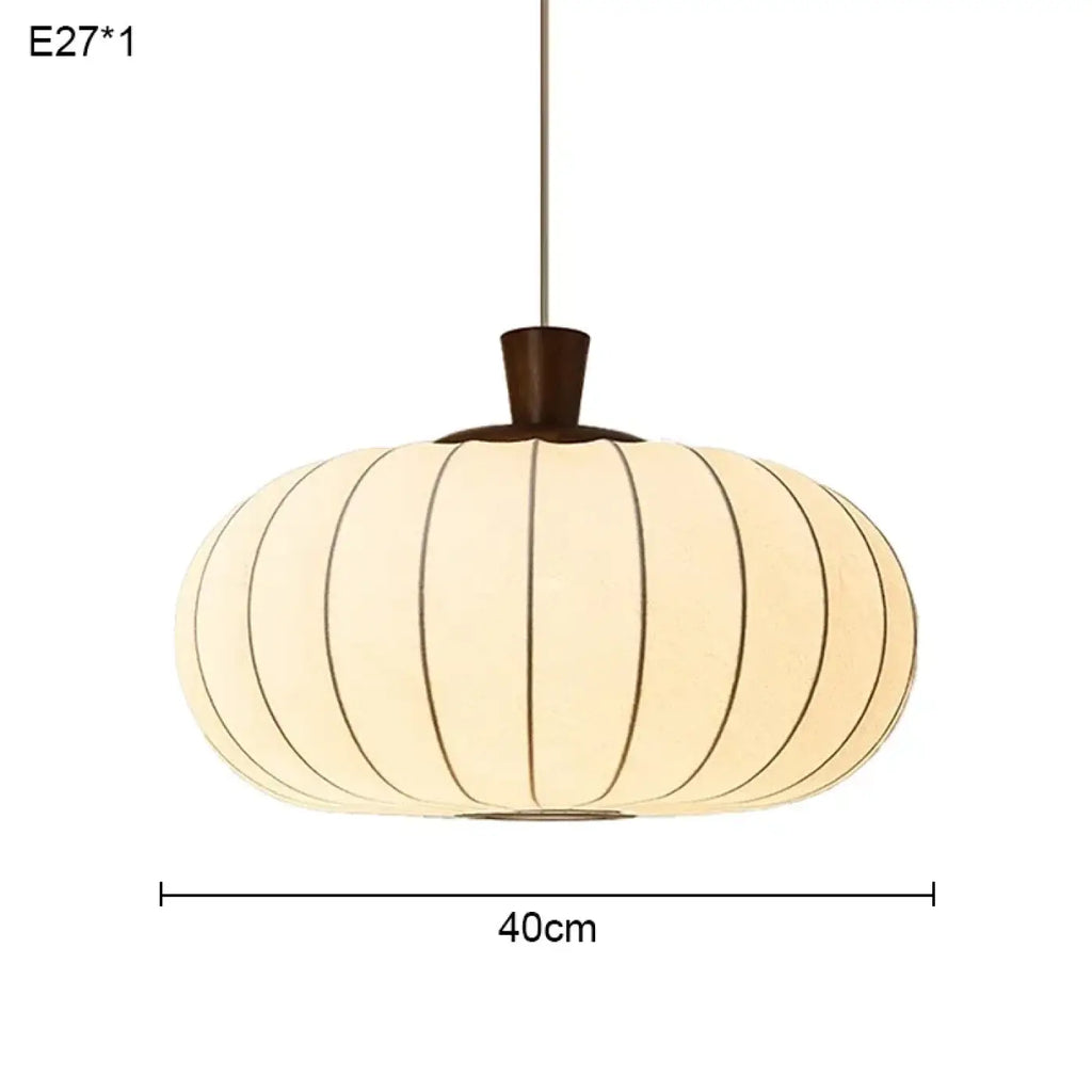 Suspension moderne en tissu nervuré et bois, tailles S et M