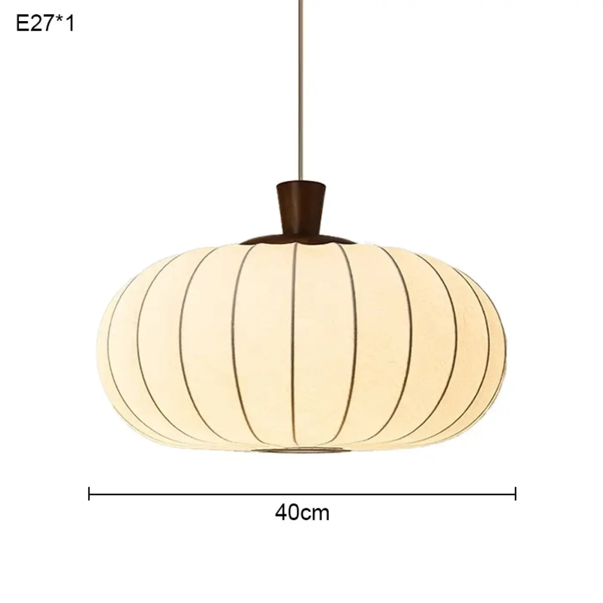 Suspension moderne en tissu nervuré et bois, tailles S et M