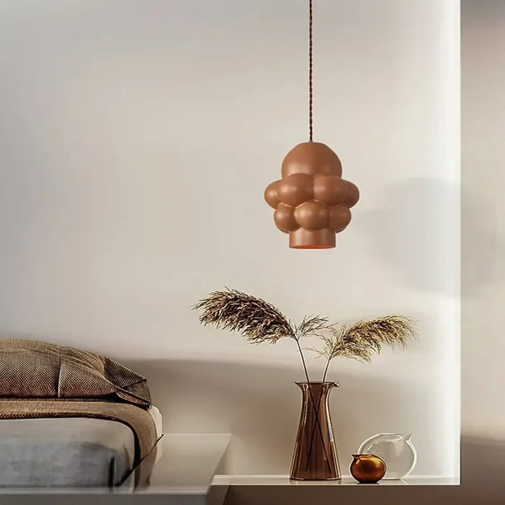 Suspension nuage en métal style rétro, orange, vert ou beige