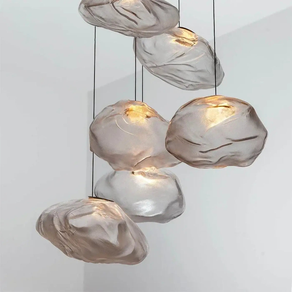 Suspension nuage en bulles de verre soufflé, tailles S à 2XL