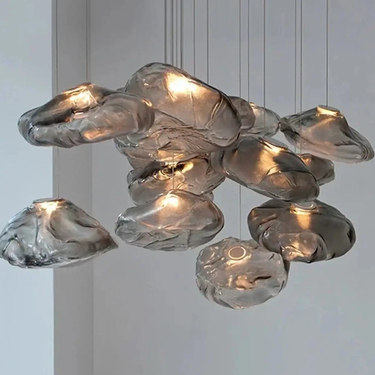 Suspension nuage en bulles de verre soufflé, tailles S à 2XL
