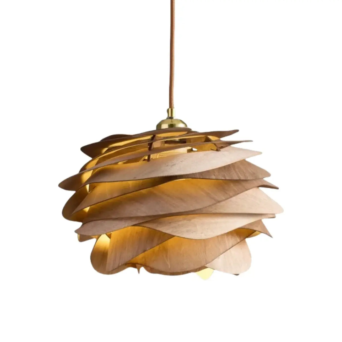 Suspension blanche ondulée à effet pétales, blanc chaud ou froid