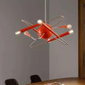 Suspension orange au style Sputnik, à plusieurs bras