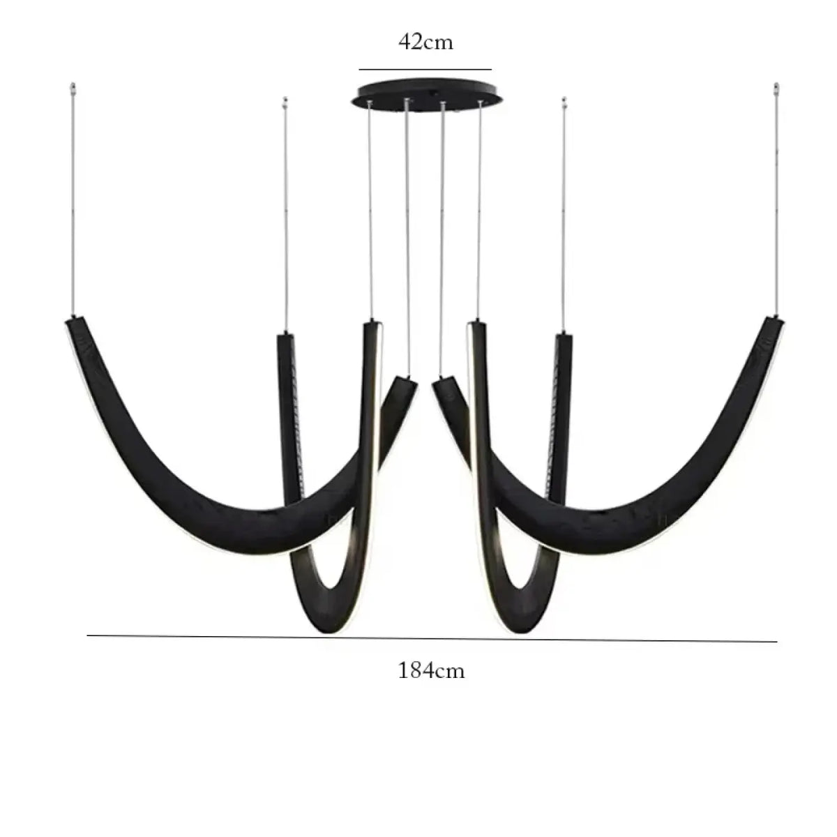 Suspension LED en bois à forme organique, trois coloris, noir