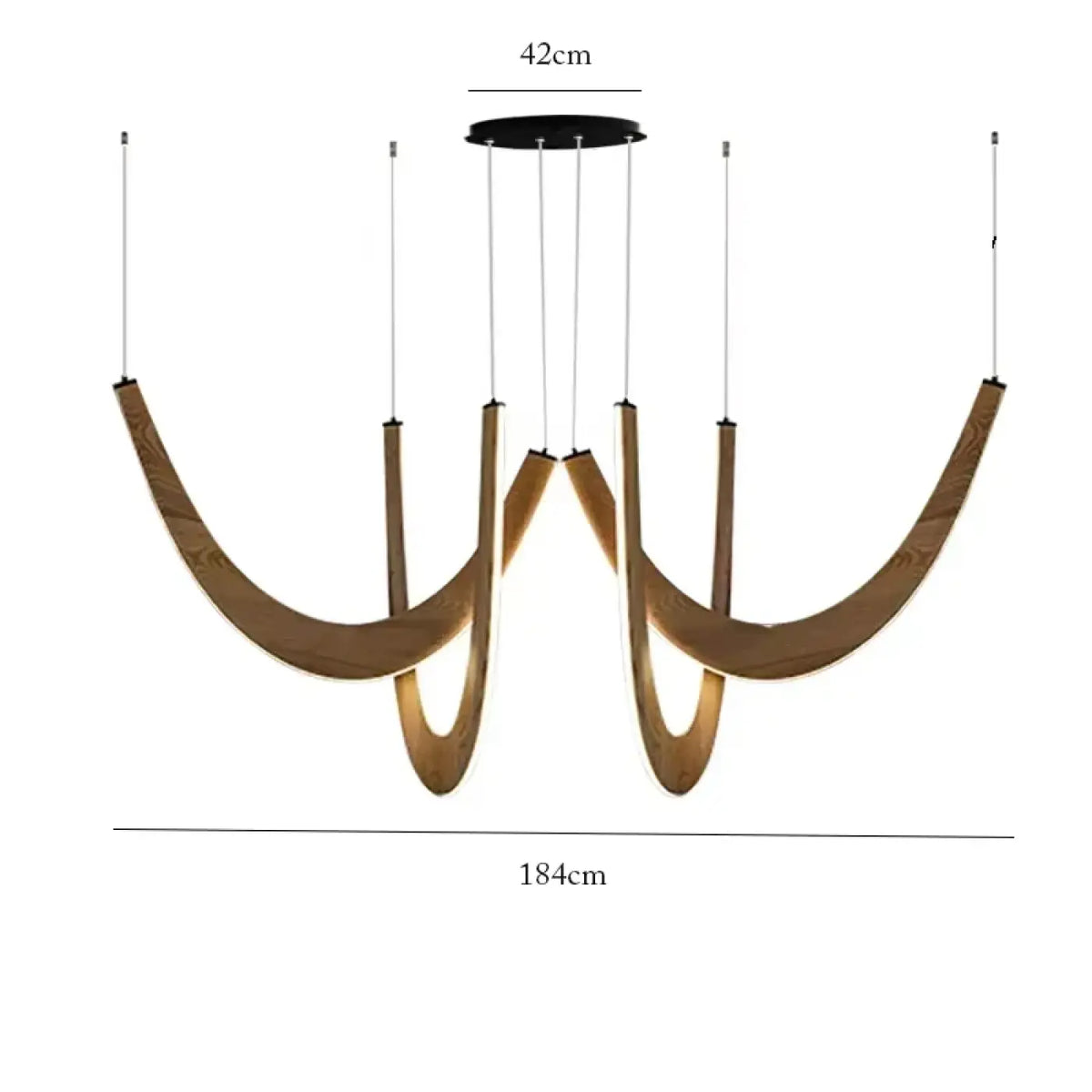 Suspension LED en bois à forme organique, trois coloris, beige