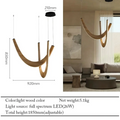 Suspension LED en bois à forme organique, trois coloris, beige