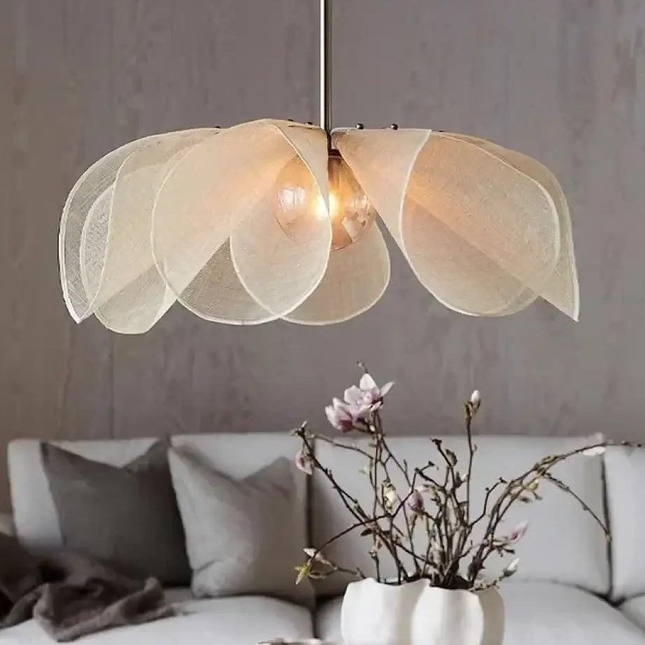 Suspension à pétales en tissu beige, tailles S, M et L
